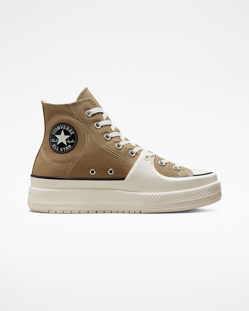 Dámské Boty Vysoké Converse Chuck Taylor All Star Construct Hnědožlutý Černé | CZ EYSZ82